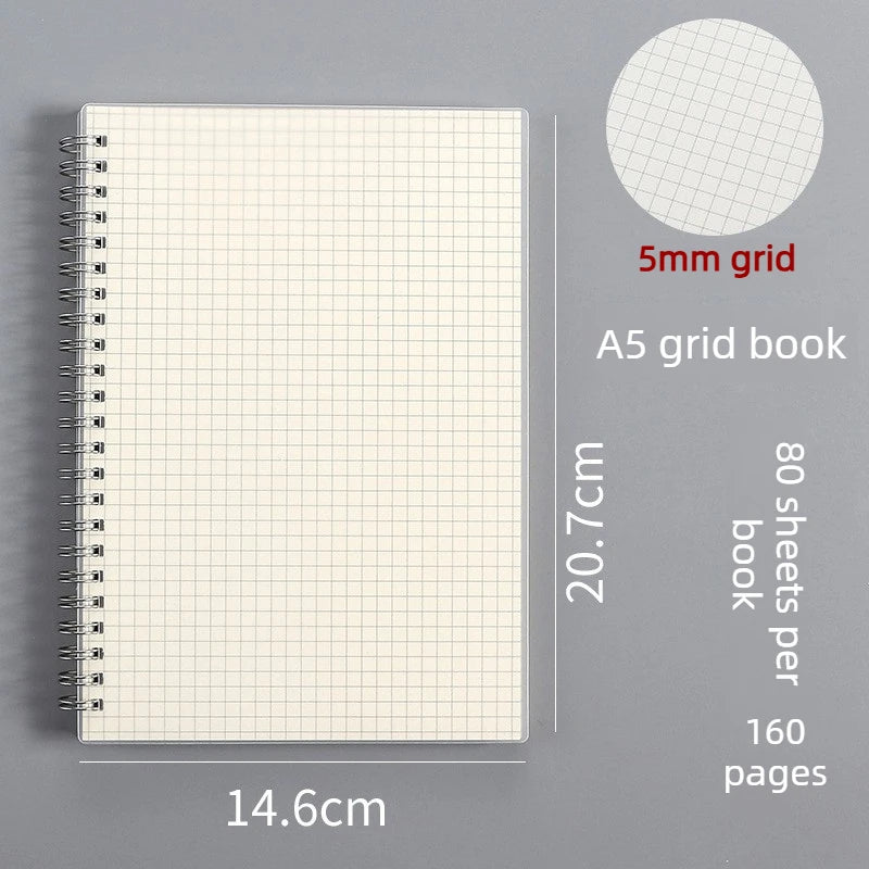 Spiral Coil Notebook – Lined, DOT, Grid & Blank Journal Spiral Coil Notebook Babs A5 grid