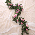 Artificial Silk Rose Hanging Garland – Wedding & Home Décor Artificial Flower Garland Babs Deep Pink 1 pc