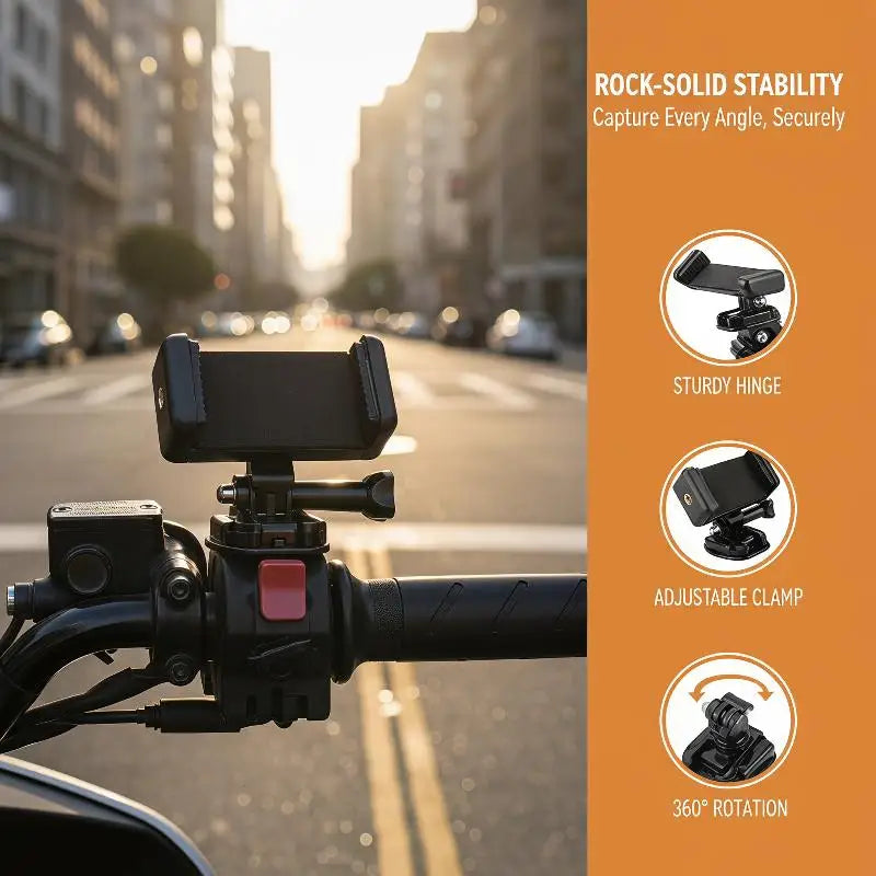Motorcycle Helmet Phone Mount with VHB Adhesive & 360° Clip Helmet Phone Mount Babs