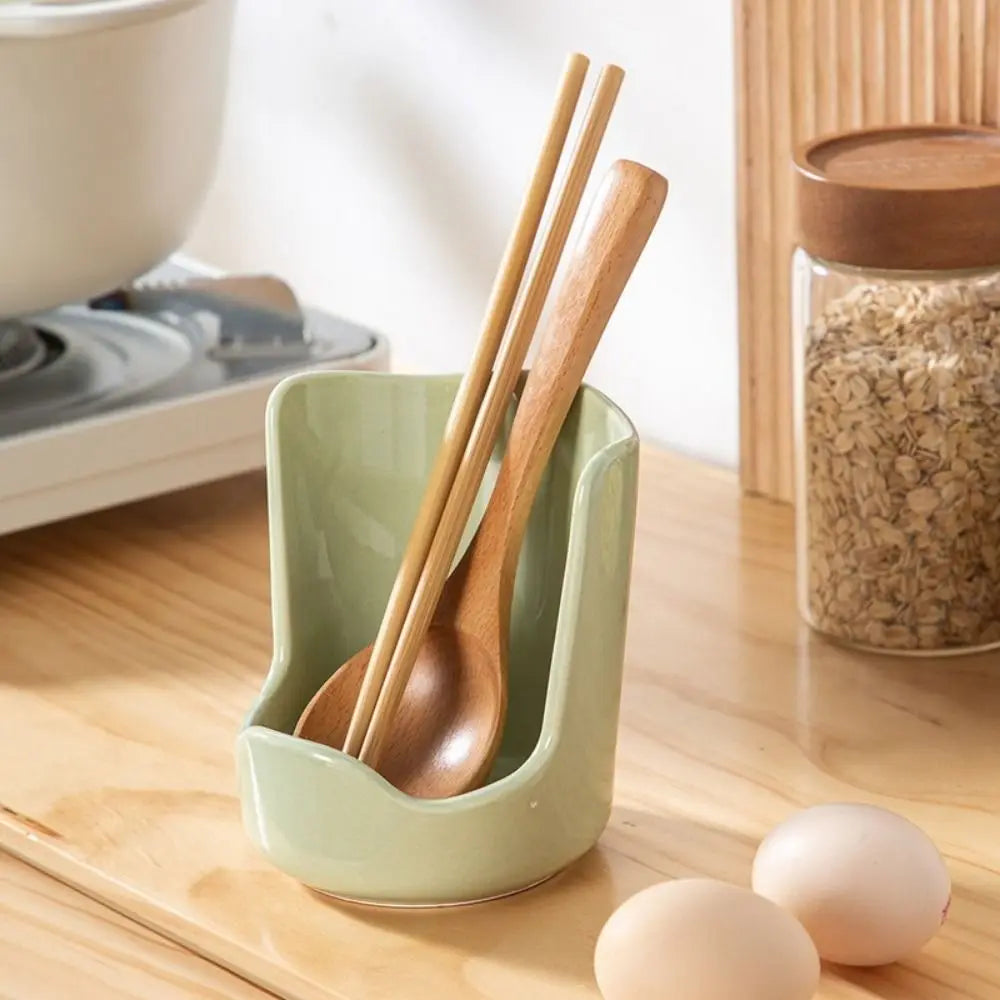 Ceramic Spatula & Spoon Holder – Non-Slip Kitchen Rack Utensil Holder Rack Babs
