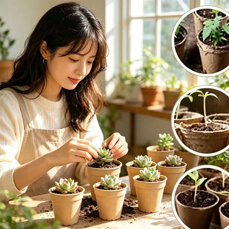 Biodegradable Peat Seed Starter Pots with Drainage | 20/40 Pack Seed Starter Pots Babs