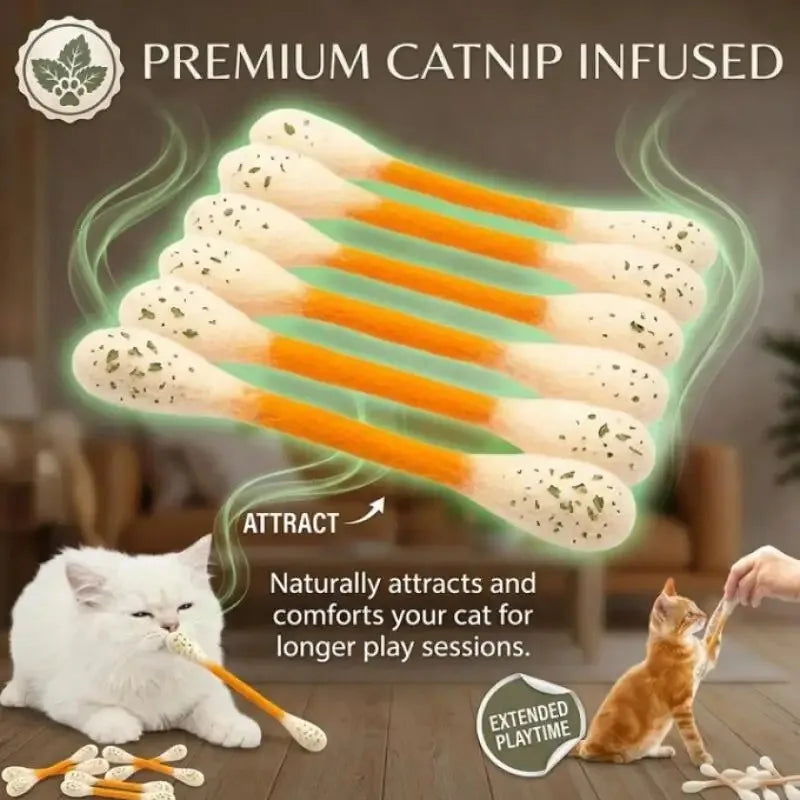 6pcs Catnip Sisal Cat Chew Toys – Teeth Grinding Sticks for Cats Cat Chew Toy Babs
