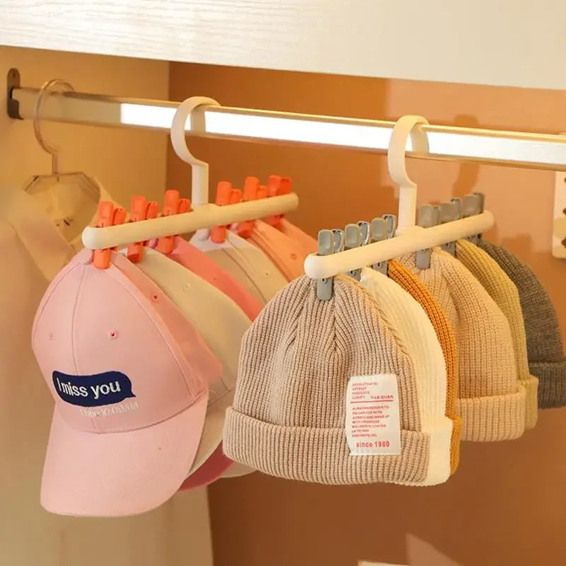 6-Clip Hat & Sock Organizer Rack | Closet Wardrobe Hanger Closet Organizer Rack Babs