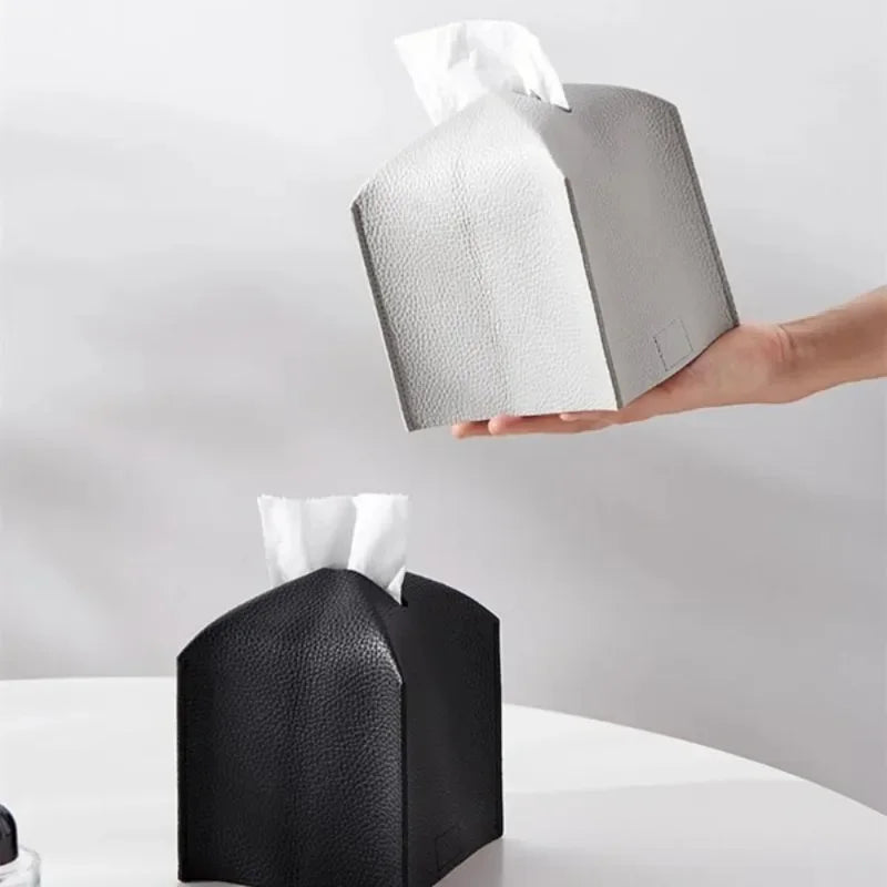 PU Leather Tissue Box Holder – Modern European Style Tissue Box Holder Babs