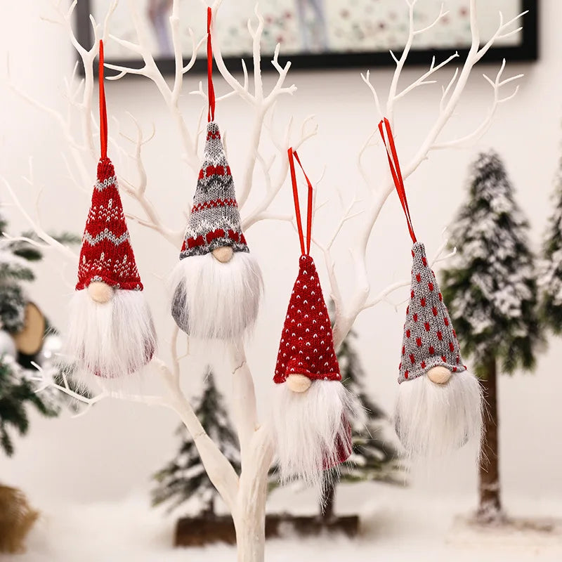 Christmas Gnome Elf Doll Pendants – Xmas Tree Ornaments 3/4 Pcs Christmas Tree Ornament Babs
