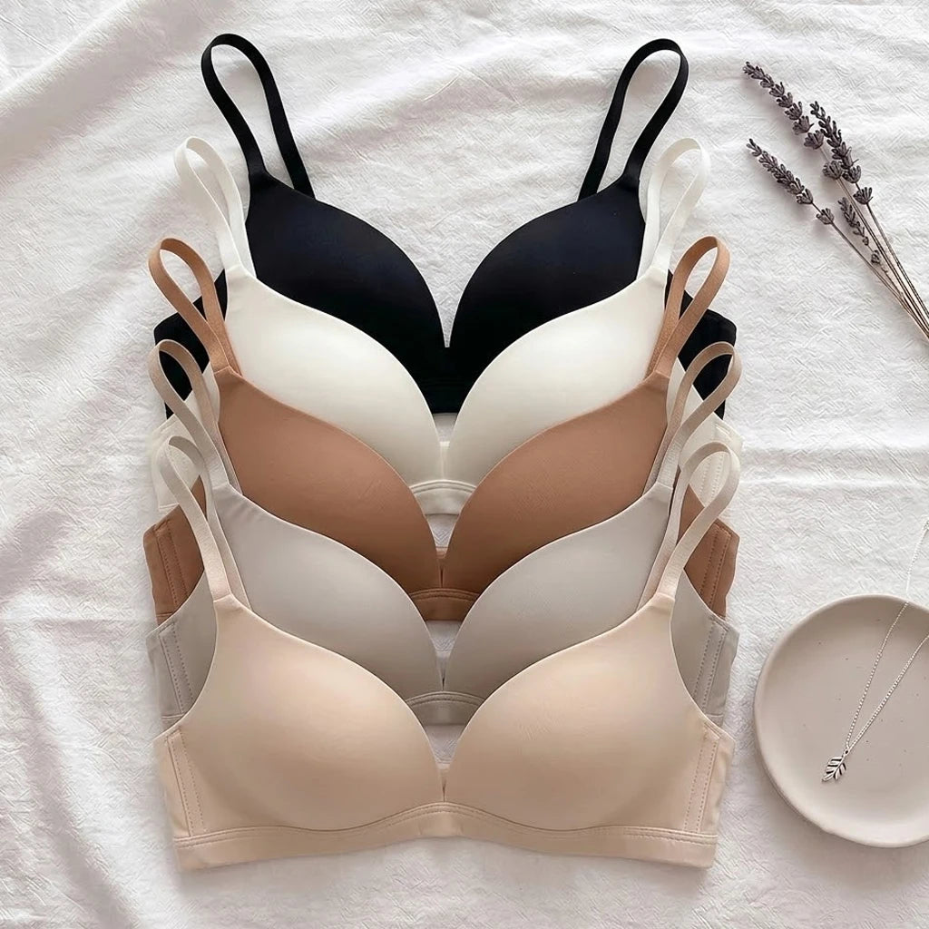 Women's Seamless Triangle Bralette – Wireless Plunge Everyday Bra Triangle Bralette Babs