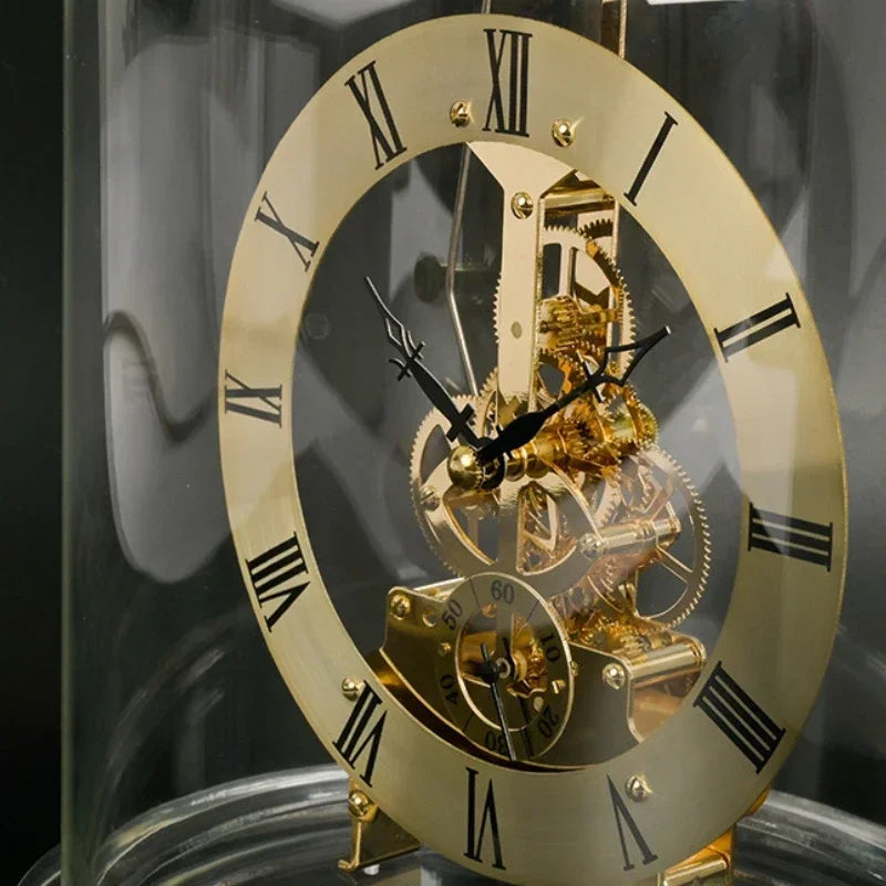 Nordic Retro Mechanical Desk Clock | Silent Metal & Glass Décor Mechanical Desk Clock Babs