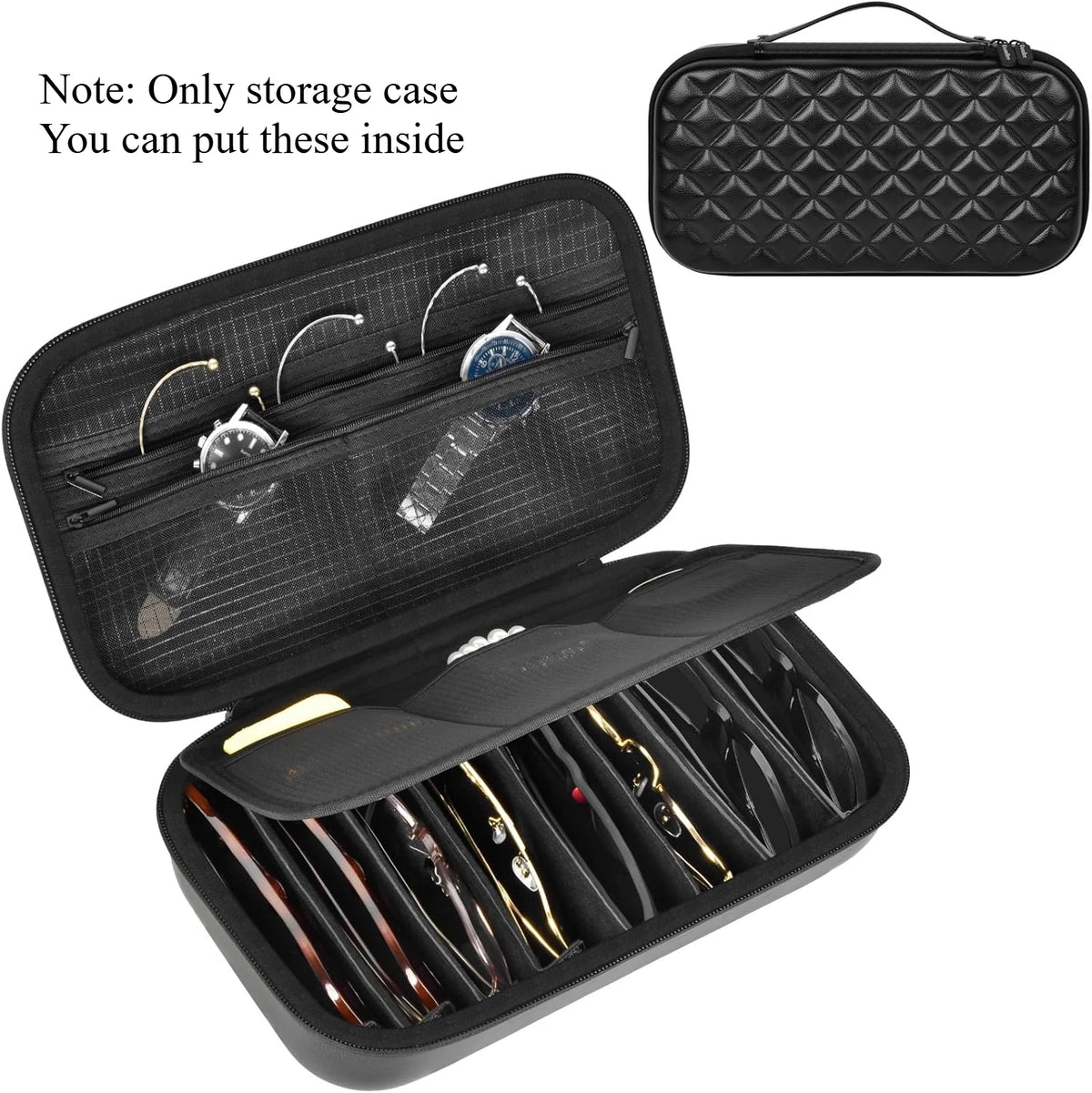 Paiyule 8-Slot Sunglasses Organizer Case – Adjustable Travel Box Sunglasses Organizer Case Babs