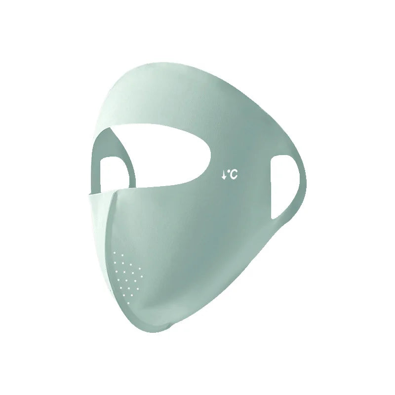 UPF50+ Full Face Sun Mask – Cooling Breathable Facekini UV Face Sun Mask Babs green