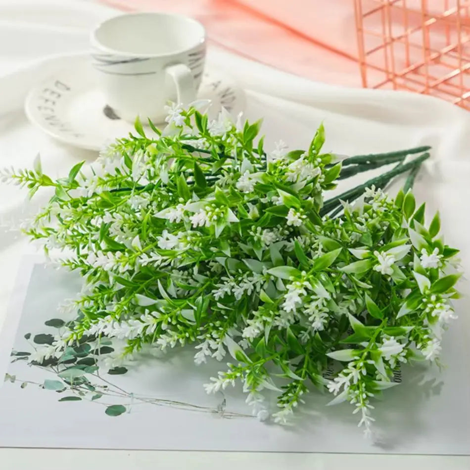 Artificial Lavender Bouquet – Fake Plastic Flowers for Home & Wedding Artificial Flower Bouquet Babs