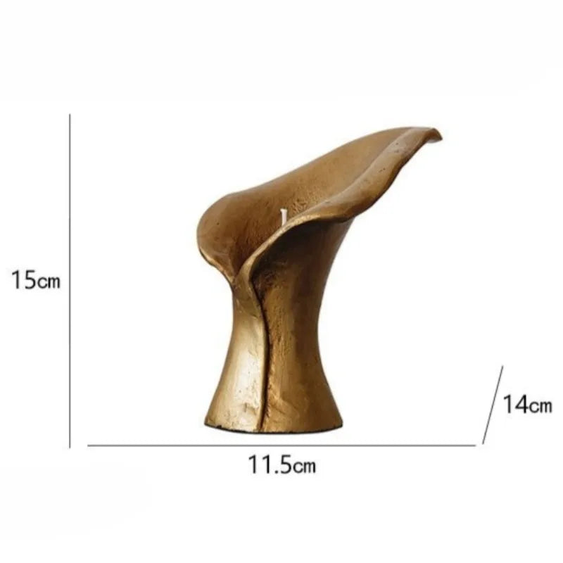 Vintage Gold Metal Candle Holder – Luxury Candlestick Decor Metal Candle Holder Babs Gold