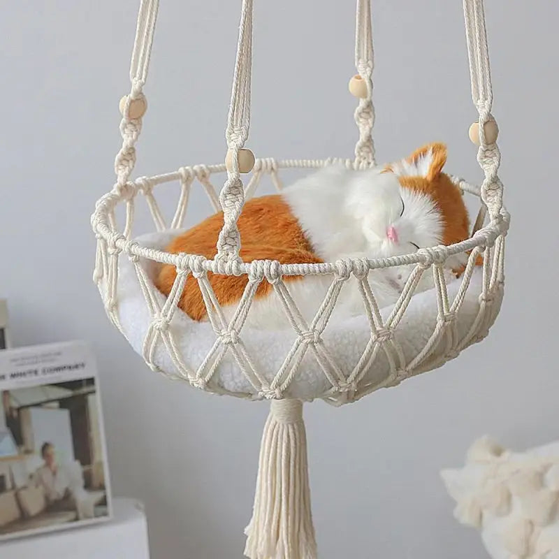 Hand-Woven Cotton Rope Cat Nest – Breathable Indoor Cat Bed Cat Bed Babs