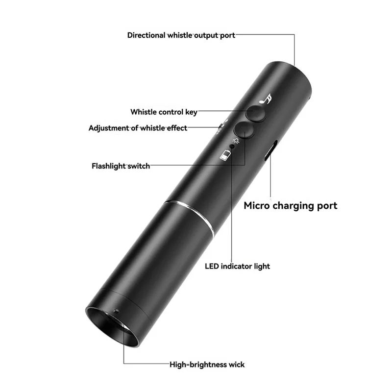 Electronic Whistle with USB Rechargeable Flashlight | Sports Electronic Sports Whistle Babs