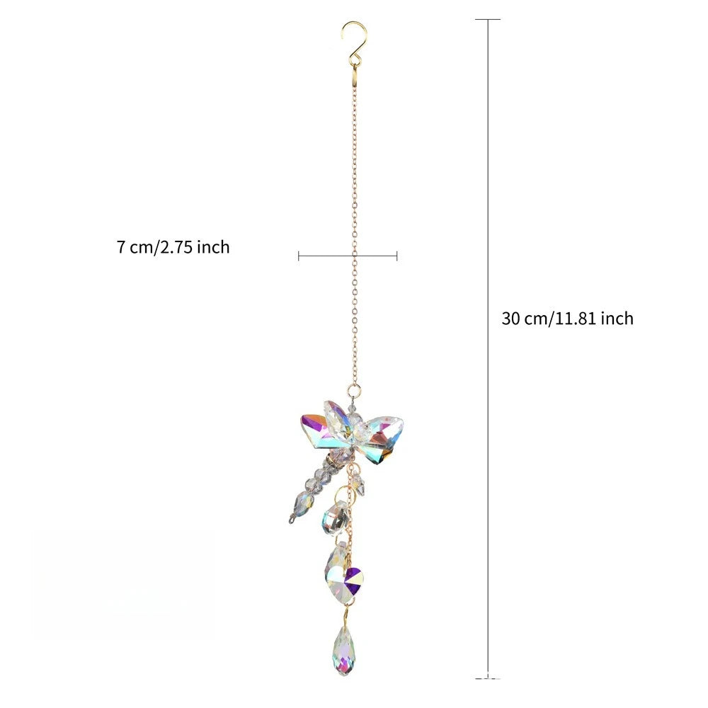 Crystal Butterfly Dragonfly Wind Chime Sun Catcher Pendant Crystal Wind Chime Babs Dragonfly