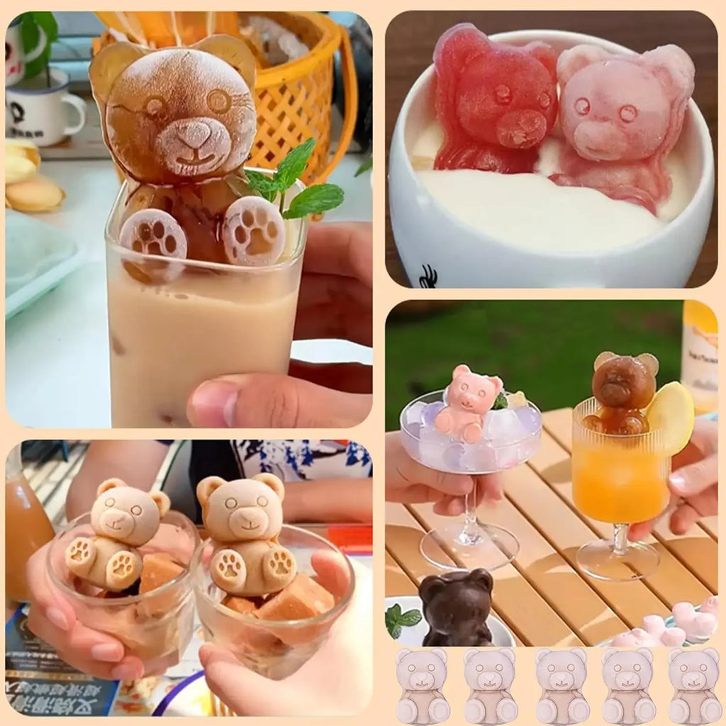 Bear Ice Cube Mold – Food Grade Silicone with Funnel Silicone Ice Mold Babs