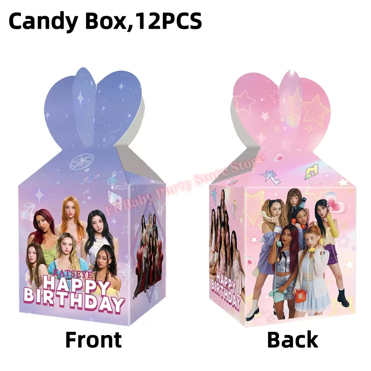 Katseye Kpop Birthday Party Decoration Set – Balloon & Banner Party Decoration Set Babs 12pcs Candy boxes others