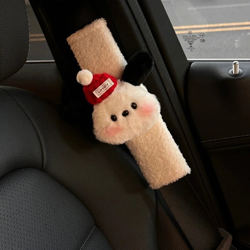 Anime Puppy Plush Car Seat Belt Shoulder Pad Cover Seat Belt Cover Babs