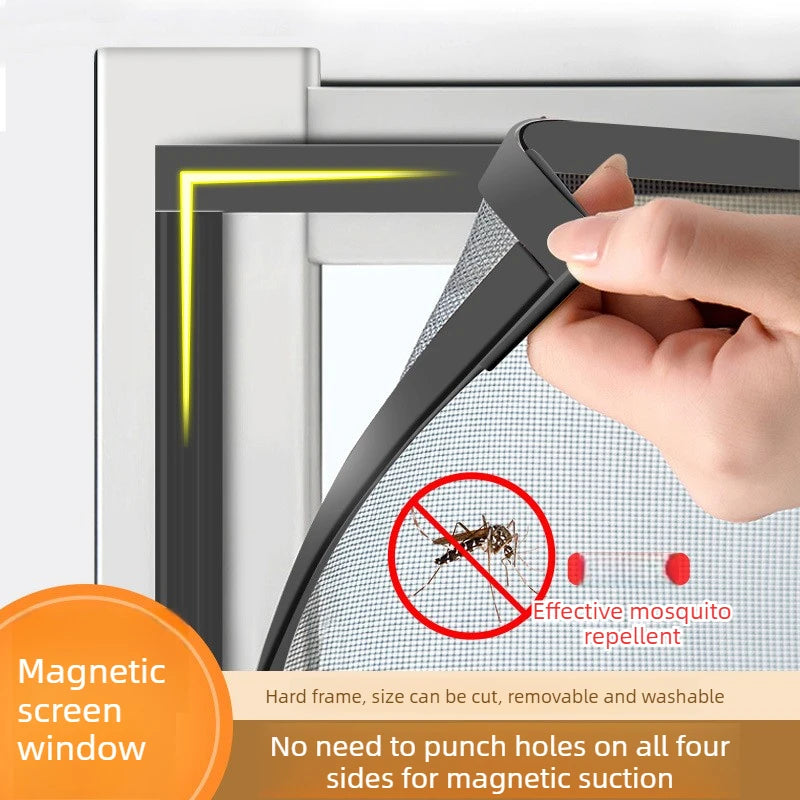 Magnetic Invisible Window Screen – Self-Adhesive Mosquito Net Magnetic Window Screen Babs