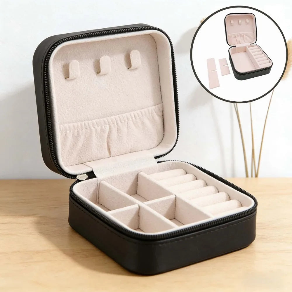Portable Leather Travel Jewelry Organizer Case for Women Jewelry Travel Case Babs