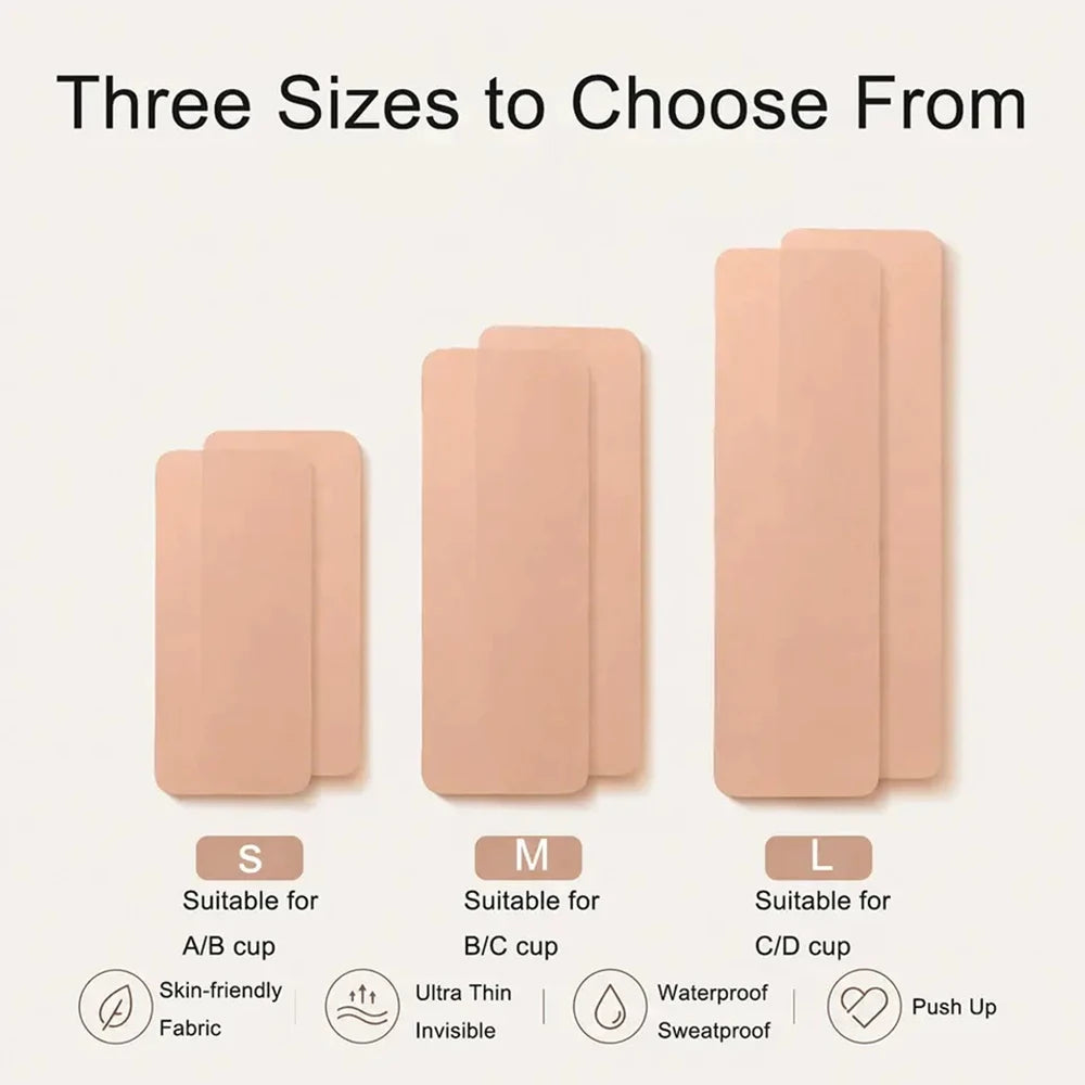 6-Pack Precut Silicone Breast Lift Tape – Reusable Sticky Bra Breast Lift Tape Babs