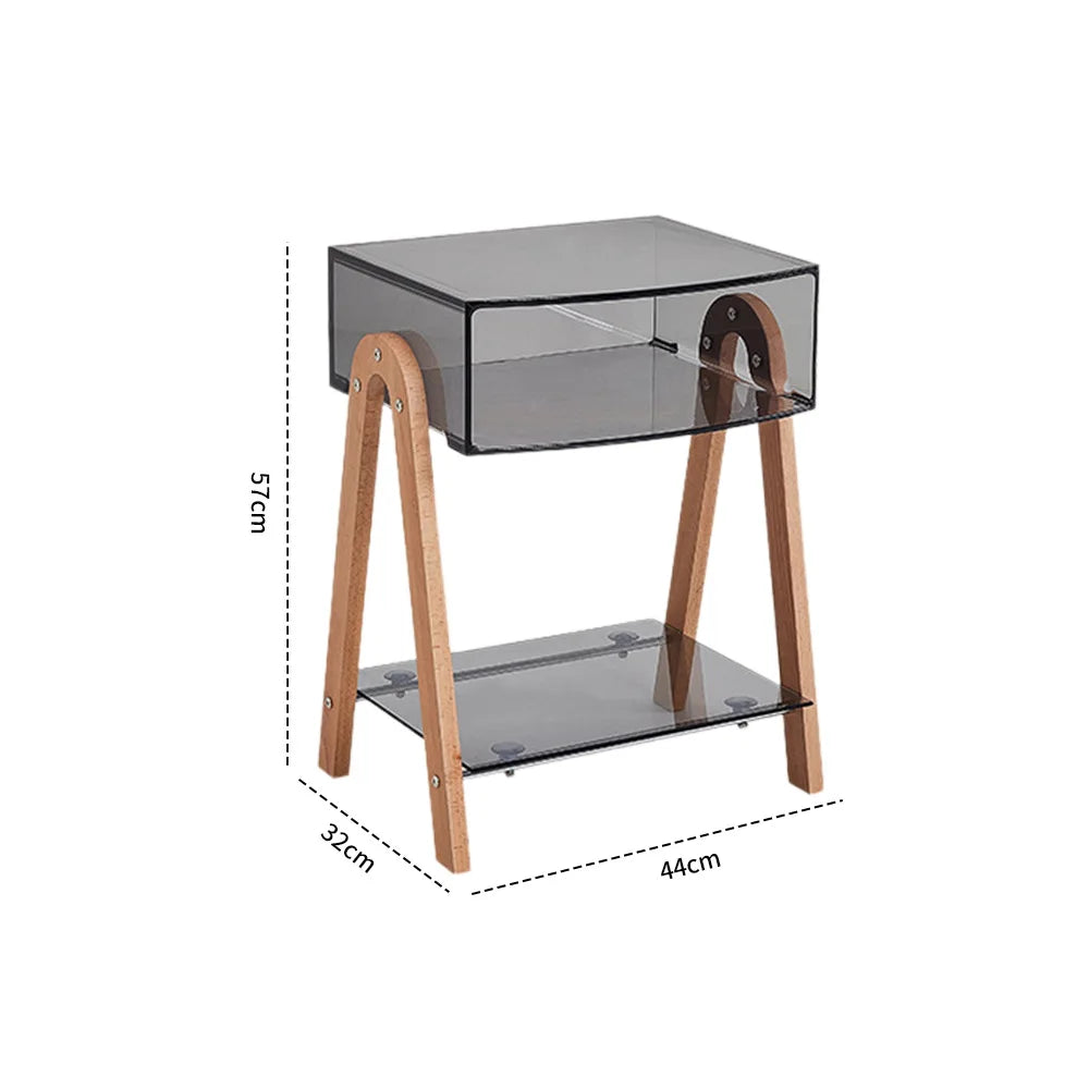 Modern Nordic Acrylic Side Table with Storage – 43×34.5×66cm Acrylic Side Table Babs Small