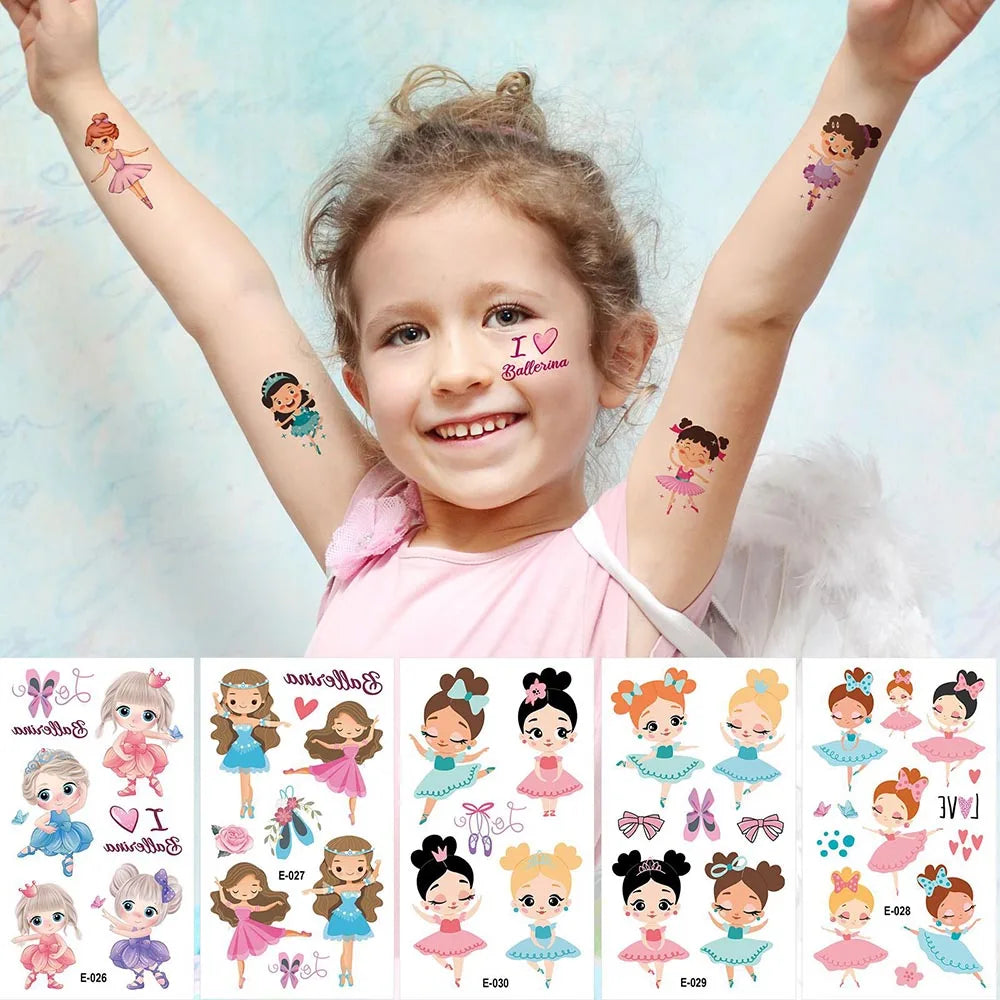 Ballerina Temporary Tattoos – 10 Sheets Ballet Party Favors Temporary Tattoos Babs