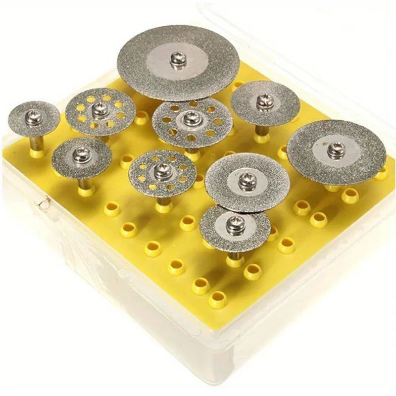 10-Pc Diamond Cutting Disc Set for Dremel Rotary Tools Rotary Tool Blades Babs