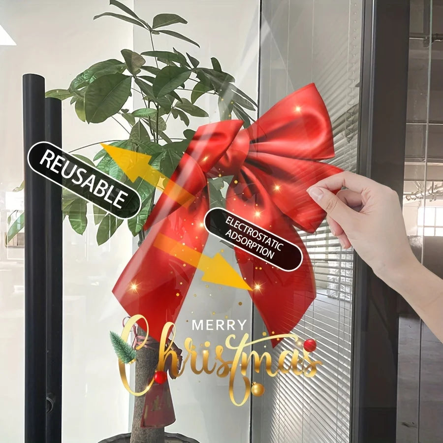 Christmas Window Stickers – Electrostatic Holiday Glass Cling Holiday Window Sticker Babs