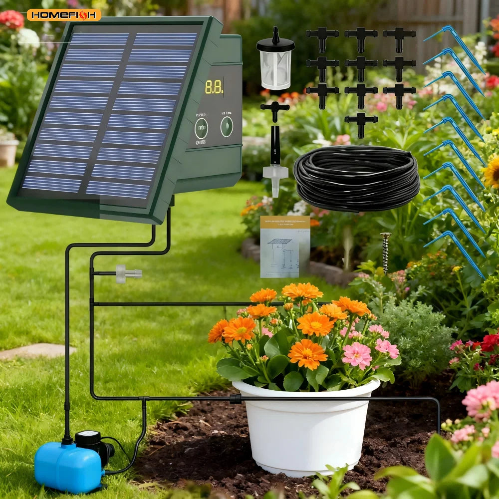 Solar Automatic Drip Irrigation System – Gardens & Raised Beds Drip Irrigation Kit Babs