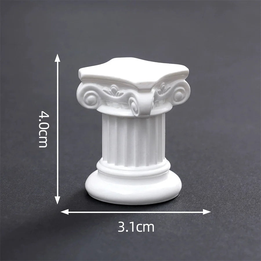 Retro Roman Column Candle Holder – Dollhouse Desktop Ornament Miniature Decorative Ornament Babs