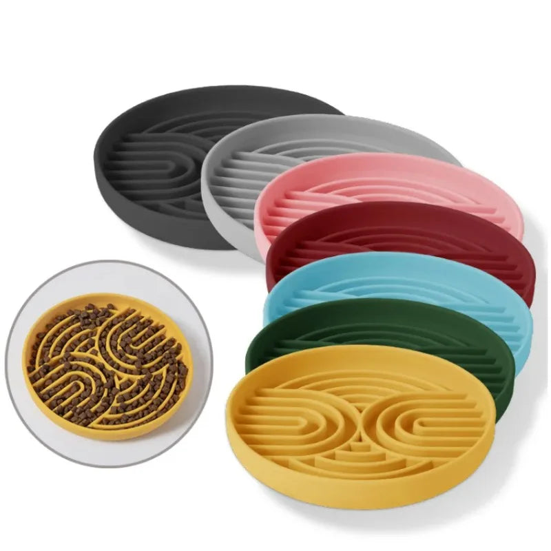 Silicone Slow Feeder Dog Bowl with Suction Cup & Licking Pad Slow Feeder Dog Bowl Babs