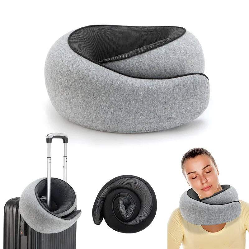 Memory Foam U-Shaped Travel Neck Pillow with Storage Bag Travel Neck Pillow Babs