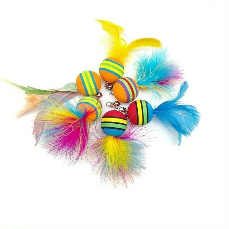 Interactive Cat Feather Wand Toy Kit – Wand, Suction Cup & Refills Cat Feather Wand Babs