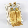 Crystal Tassel Curtain Tie Backs with Bead Buckles – Set of 2 Curtain Tie Backs Babs YELLOW 55-90cm