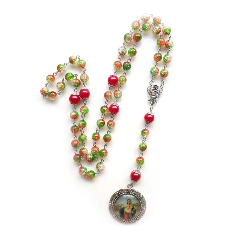 Vintage Virgin Mary Rosary Y-Necklace – Catholic Cross Pendant Religious Pendant Necklace Babs