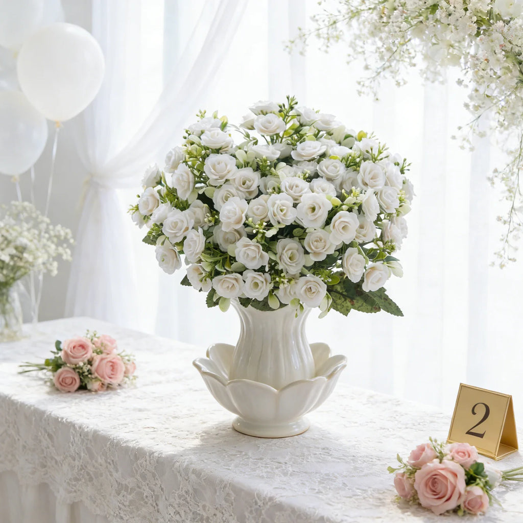 Artificial Silk Rose Bouquet – Wedding & Home Décor Artificial Silk Flowers Babs