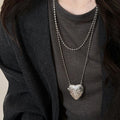 Heart Locket Necklace with Photo Frame | Women's Keepsake Locket Pendant Necklace Babs Silver Plated
