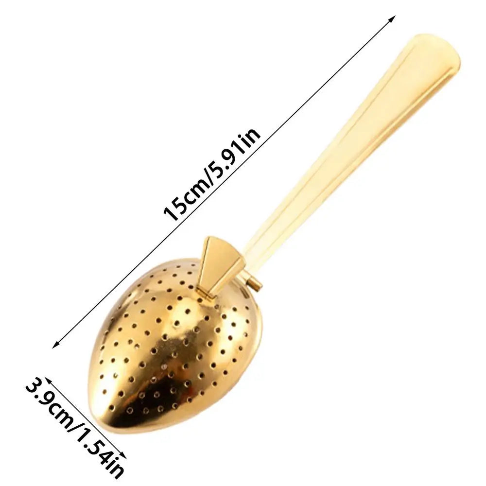 Stainless Steel Tea Infuser Spoon – Fine Mesh Loose Leaf Strainer Tea Infuser Spoon Babs Gold