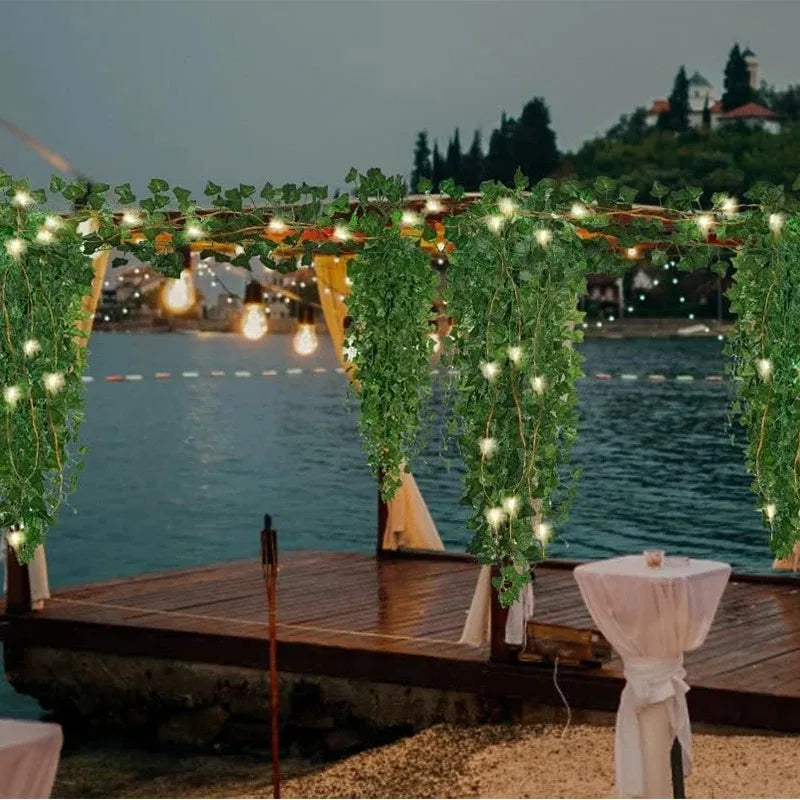 Green Ivy 210cm LED Artificial Hanging Plant Wall Decor Artificial Hanging Plant Babs