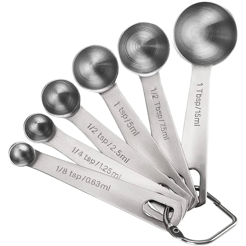 6-Piece Stainless Steel Measuring Spoons – Gram Dosing Set Measuring Spoons Set Babs