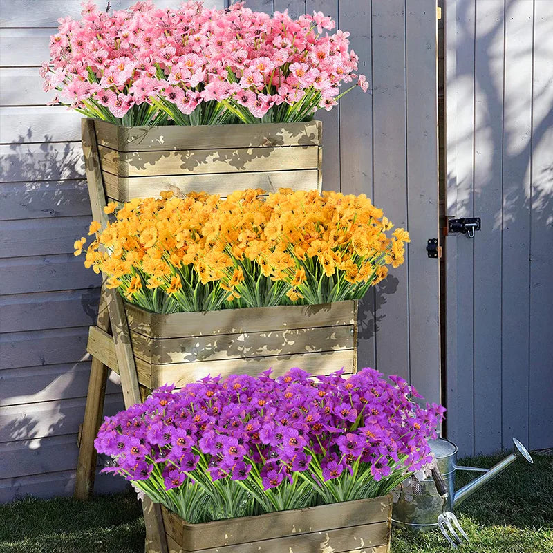 18-Head Violet Artificial Flower Bouquet – Home & Wedding Décor Artificial Flower Bouquet Babs
