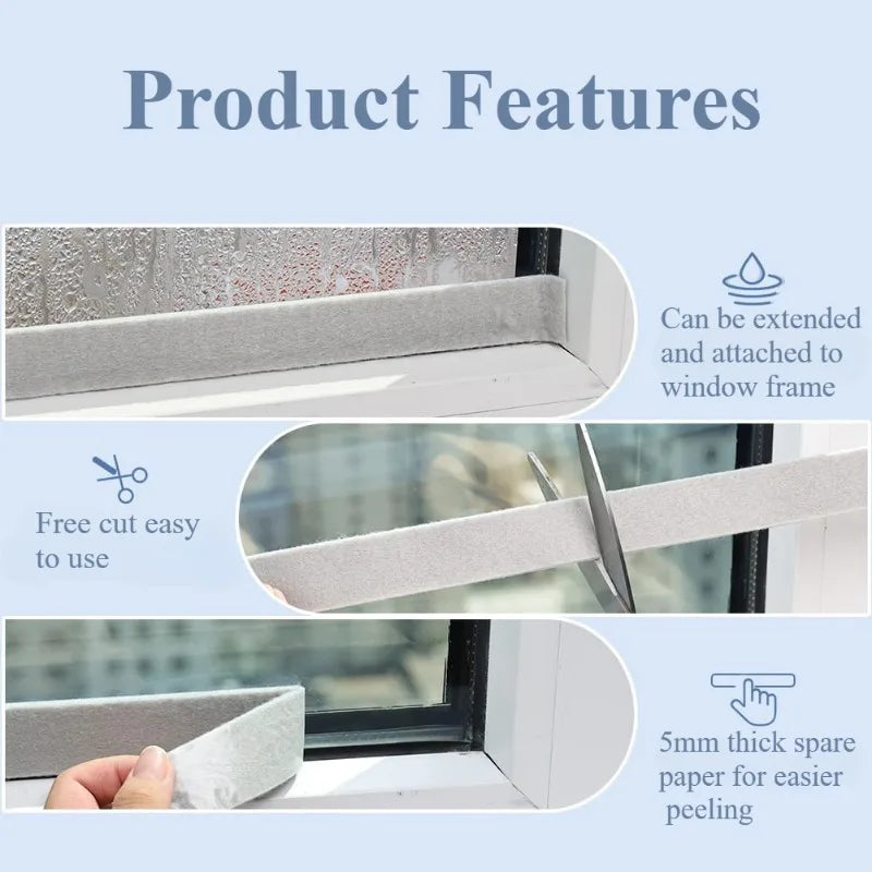 Fabric Anti-Condensation Window Strip Tape 1.18" x 78.74" Window Seal Strip Babs