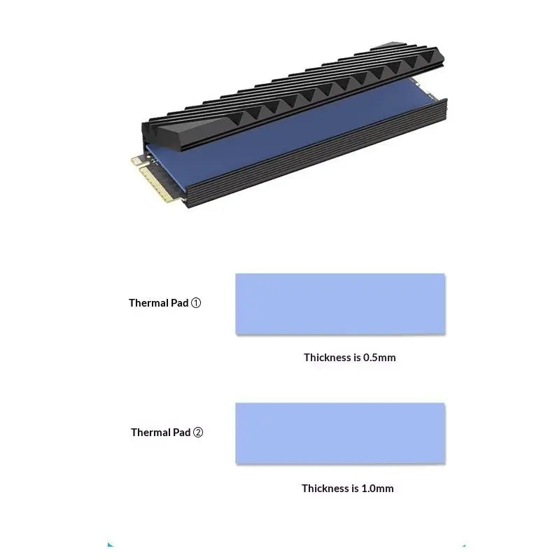 M.2 2280 NVMe SSD Aluminum Heatsink Cooler with Thermal Pad SSD Heatsink Cooler Babs