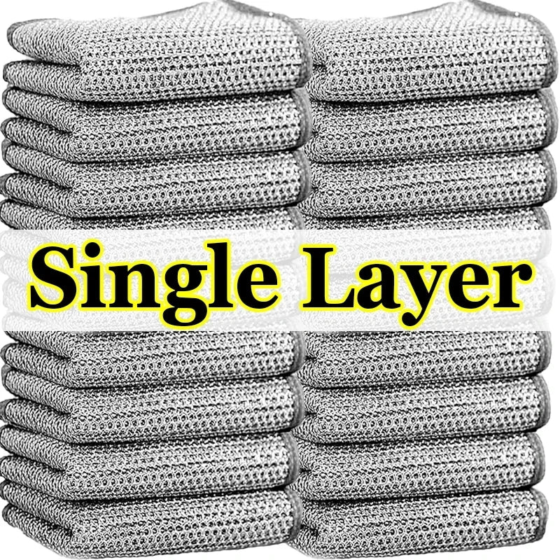 Double-Sided Steel Wire Scrubber Dishcloth – Kitchen Rag Kitchen Scrubber Cloth Babs SL 20P