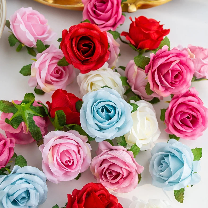 Silk Rose Heads 20/40pcs – Wedding, Wreath & DIY Decor Artificial Silk Flowers Babs