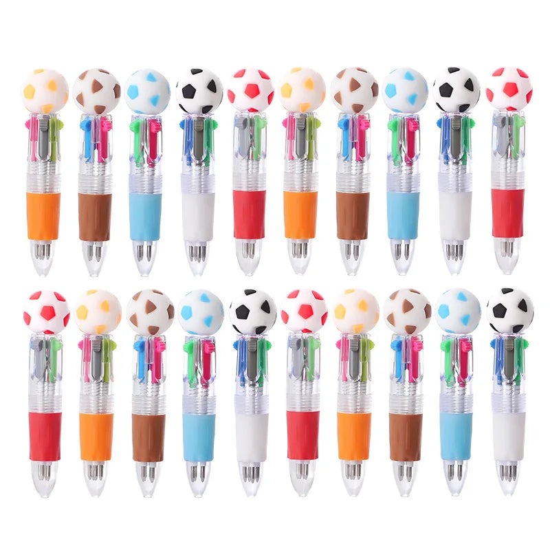 10-Pack Soccer Party Favor Pens – 4-Color Kids Ballpoint Pens Party Favor Pens Babs Random 10Pcs