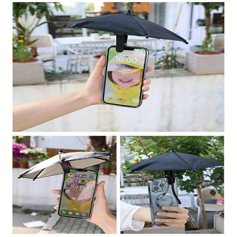 Mini Phone Sun Shade Umbrella – 26cm Clip-On Parasol Phone Sun Shade Babs