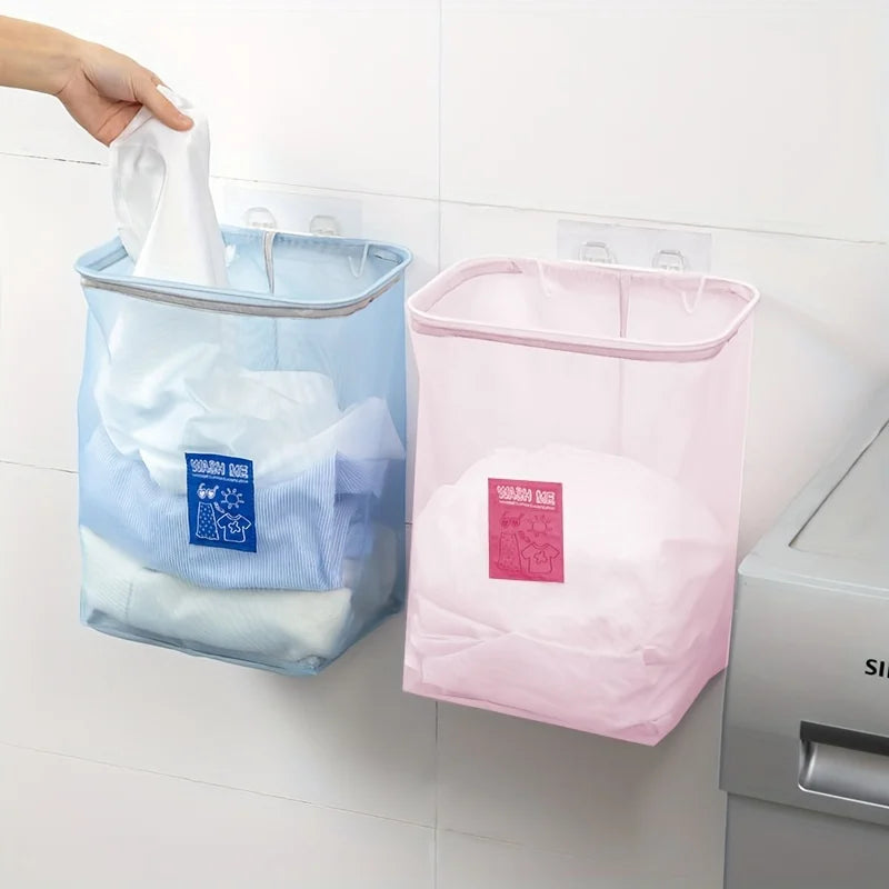 Pink Wall Hanging Laundry Bag – Portable Clothes Organizer Laundry Storage Bag Babs