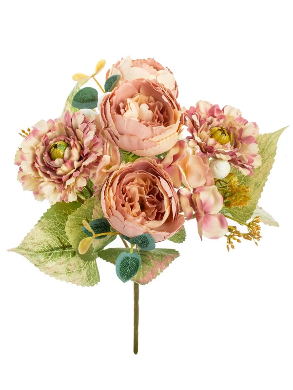 Artificial Silk Rose Bouquet – Wedding & Home Décor Gift Artificial Flower Bouquet Babs Deep Pink 2 pcs