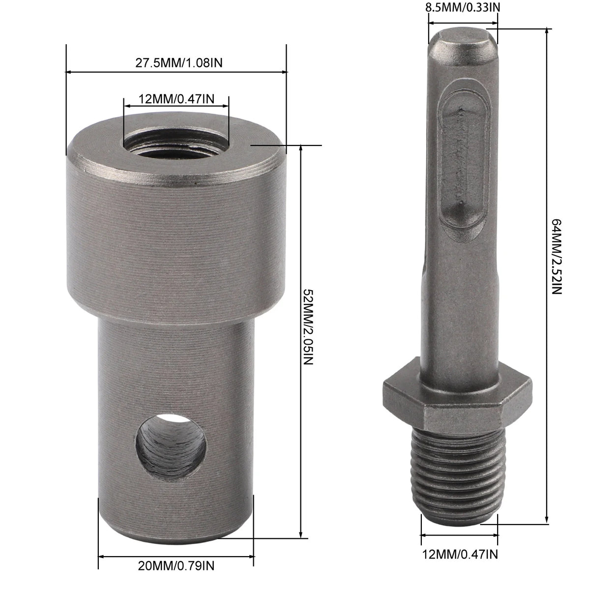 Earth Auger Adapter – 4 Interface Types for Impact Wrench Drill Auger Adapter Tool Babs C